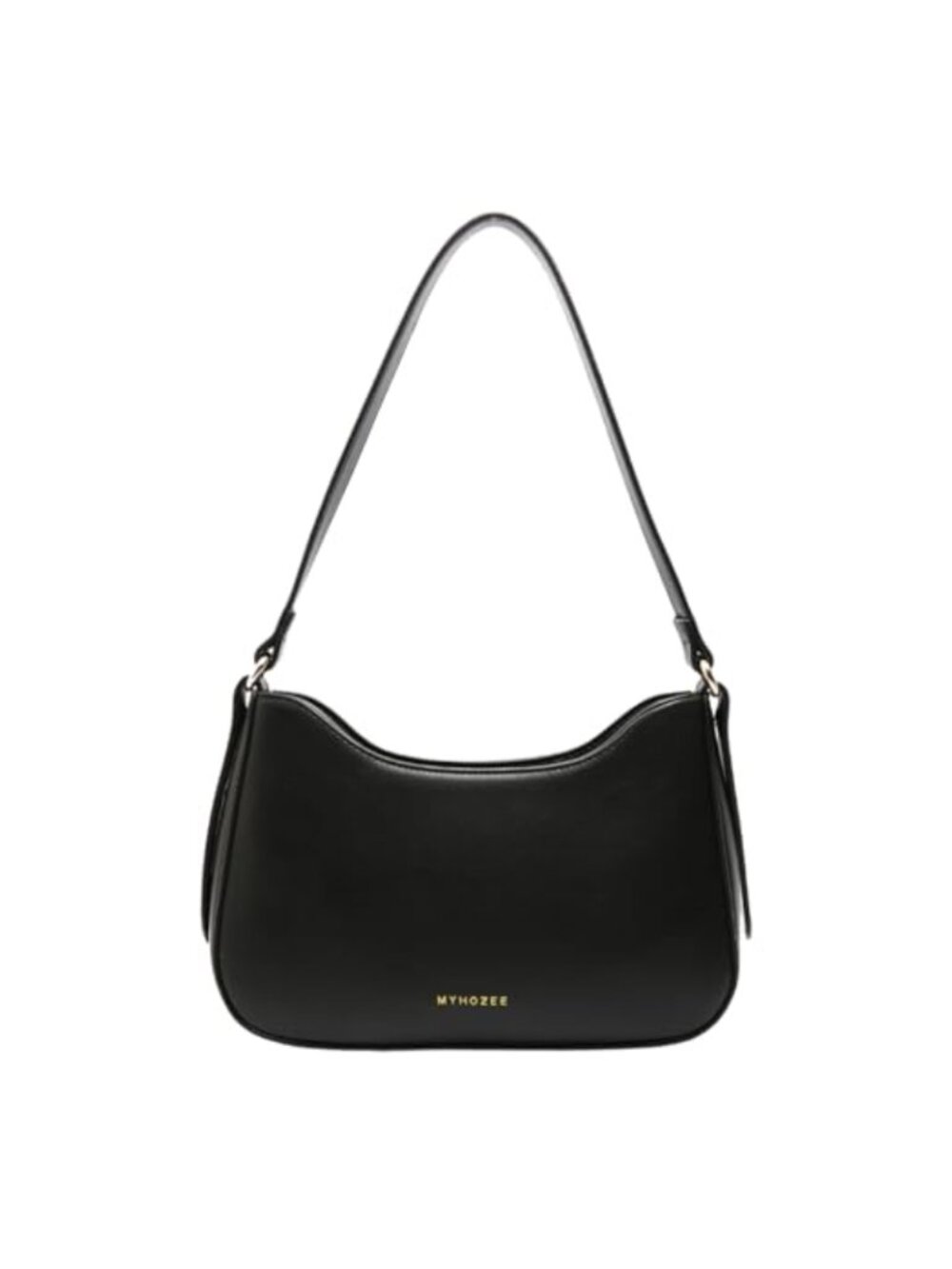 Small PU Leather Hobo Shoulder Bag Zipper Crescent Purse Adjustable Strap